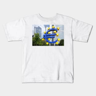 Euro symbol in front of the ECB building, Frankfurt Kids T-Shirt